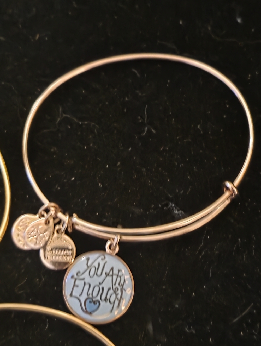 Alex And Ani Toast champagne glasses, Unircorn & You Are Enough Bracelet Set - Picture 6 of 6